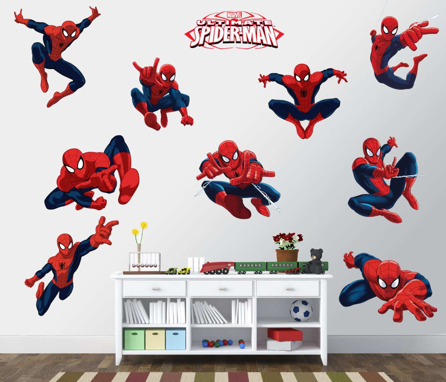 Spiderman Sticker Pack for Kids Room Wall Decor | Peel and Stick Wall 